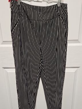 Cato Black and White Striped Pants